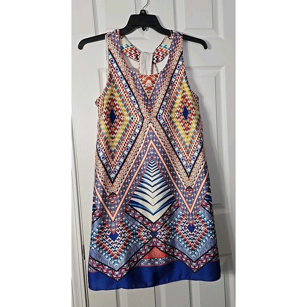 Bisou Bisou Womans Tbank Sleeveless Dress Size 12 Multicolor Above Knee